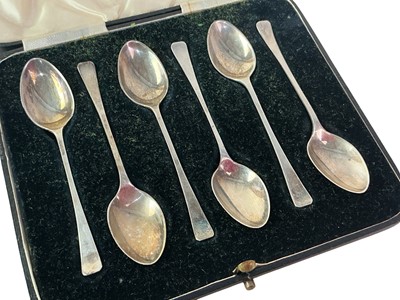 Lot 463 - TWO SETS OF SILVER COFFEE SPOONS