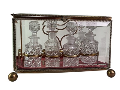 Lot 488 - VICTORIAN BRASS DECANTER CASE