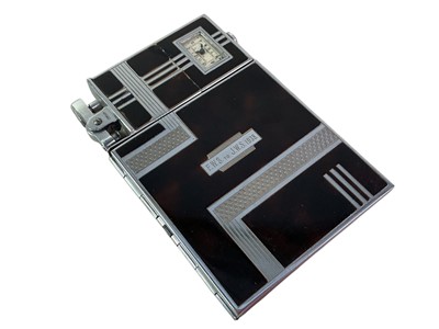 Lot 469 - ART DECO COMBINATION CIGARETTE CASE, LIGHTER AND CLOCK