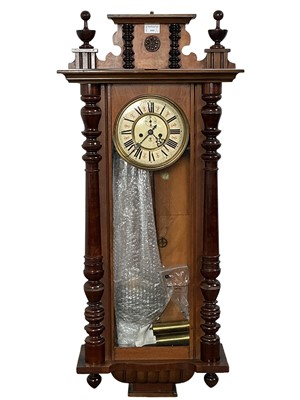 Lot 444 - VICTORIAN MAHOGANY VIENNA STYLE WALL CLOCK