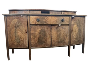Lot 525 - GEORGE V MAHOGANY BOWFRONT SIDEBOARD