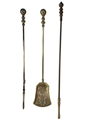 Lot 290 - BRASS COMPANION SET