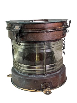 Lot 468 - SHIPS COPPER MASTHEAD LAMP