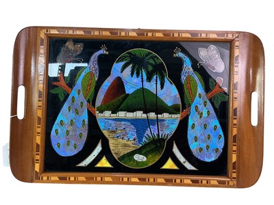 Lot 313 - SOUTH AMERICAN BUTTERFLY WING SERVING TRAY