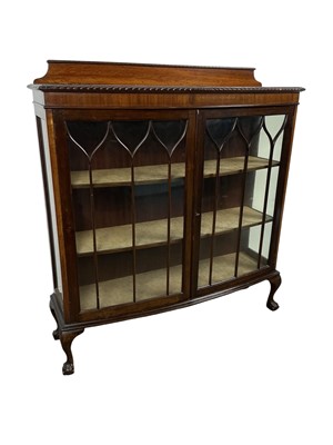 Lot 251 - MAHOGANY BOW-FRONTED DISPLAY CABINET