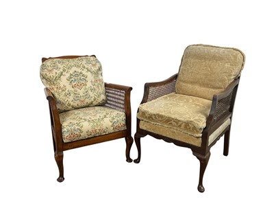 Lot 278 - PAIR OF BERGERE ARMCHAIRS