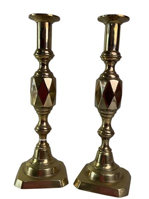 Lot 288 - PAIR OF BRASS CANDLESTICKS
