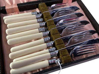 Lot 570 - SET OF SIX FISH KNIVES AND FORKS