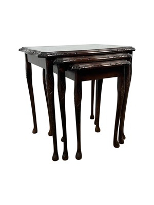 Lot 577 - NEST OF MAHOGANY TABLES