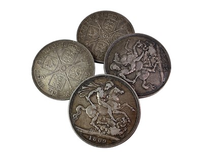 Lot 475 - FOUR VICTORIA SILVER CROWNS