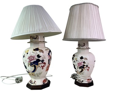 Lot 509 - GRADUATED SET OF TWO MASONS TABLE LAMPS