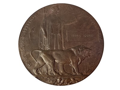 Lot 510 - WWI BRONZE DEATH PLAQUE