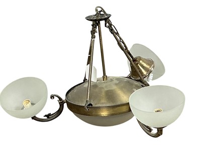 Lot 592 - GILT METAL CHANDELIER