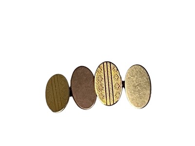 Lot 611 - PAIR OF ELIZABETH II GOLD LINK CUFF LINKS
