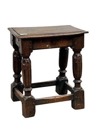 Lot 596 - OAK JOINTED STOOL