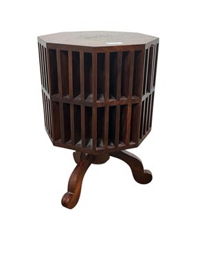 Lot 635 - MAHOGANY REVOLVING BOOKCASE