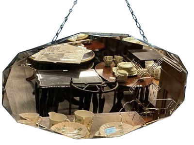 Lot 271 - ART DECO FRAMELESS WALL MIRROR