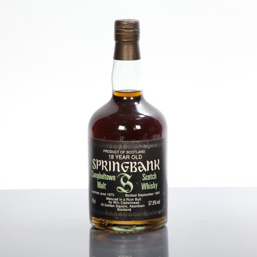 Lot 650 - SPRINGBANK 18 YEAR OLD RUM BUTT Single...